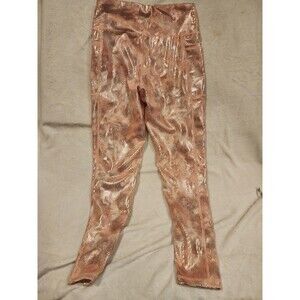 Trajectory Leggings Pink Gold Dots Workout Active Athletic Yoga Medium